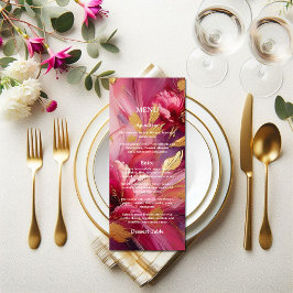 Contemporary Elegance:  Fuchsia Pink Gold Menu メニュー