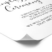 Contemporary Eucalyptus Unplugged Ceremony Sign ポスター (角)