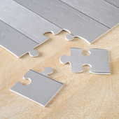 Contemporary Faux Silver Ombre Stripes & Grey ジグソーパズル (側面)