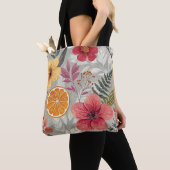 “Contemporary Floral Reusable Bag” トートバッグ (クローズアップ)