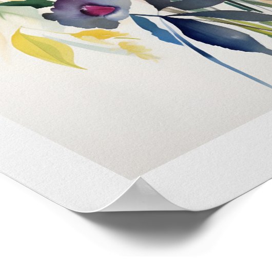 Contemporary Floral Wall Decor Art # 1 ポスター (角)