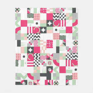Contemporary geometric mosaic seamless pattern wit フリースブランケット
