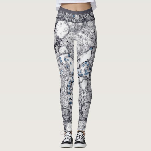 Contemporary Gray Blue Abstraction Special Paint レギンス (正面)