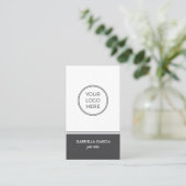 Contemporary Gray QR Code Logo Business Card 名刺 (スタンド正面)