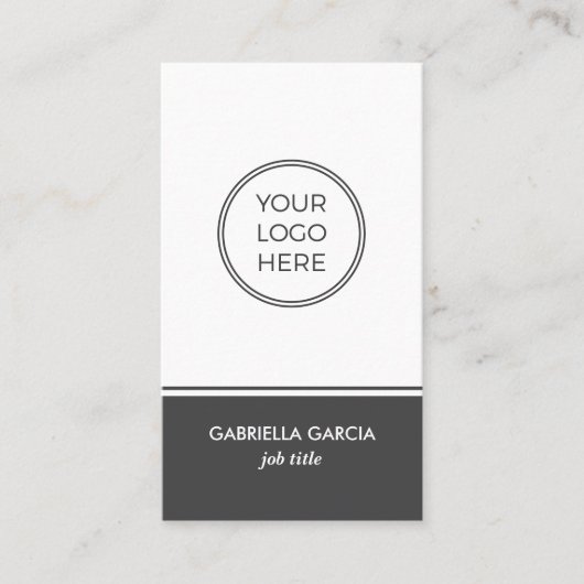 Contemporary Gray QR Code Logo Business Card 名刺 (正面)