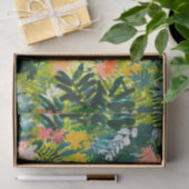 Contemporary Green Abstract Floral Pattern 薄葉紙 (ギフト)