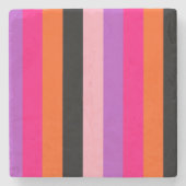 Contemporary Halloween Stripes  ストーンコースター (正面)