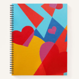 Contemporary Heart Spiral Notebook – Bold Colors ノートブック