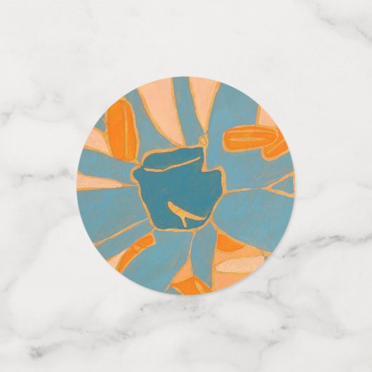 Contemporary Leaf Design in Peach  コンフェッティ (スモール正面)