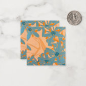 Contemporary Leaf Design in Peach ノートカード (正面/裏面インサイチュ)