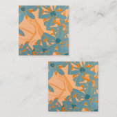 Contemporary Leaf Design in Peach ノートカード (正面/裏面)