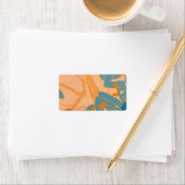 Contemporary Leaf Design in Peach  ラベル (インサイチュ)