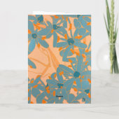 Contemporary Leaf Design Peach サンキューカード (裏面)