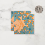 Contemporary Leaf Design Peach ノートカード (正面/裏面インサイチュ)