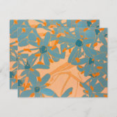 Contemporary Leaf Design Peach ノートカード (正面/裏面)