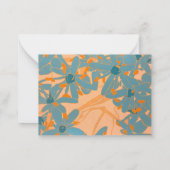 Contemporary Leaf Design Peach ノートカード (裏面)