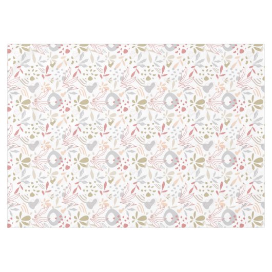 Contemporary Leaves Grey, Brown, Rust テーブルクロス (正面(横))