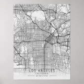 Contemporary Los Angeles California Street Map ポスター (正面)