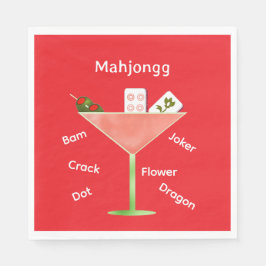 Contemporary Mahjong Martini Paper Napkin スタンダードランチョンナプキン