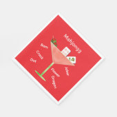 Contemporary Mahjong Martini Paper Napkin スタンダードランチョンナプキン (角)