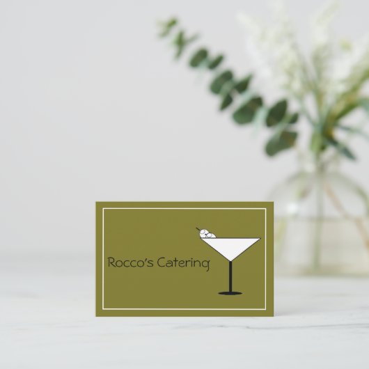 Contemporary Martini Glass Bartender Business Card 名刺 (スタンド正面)