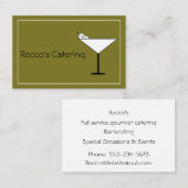 Contemporary Martini Glass Bartender Business Card 名刺 (正面/裏面)