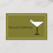 Contemporary Martini Glass Bartender Business Card 名刺 (正面)
