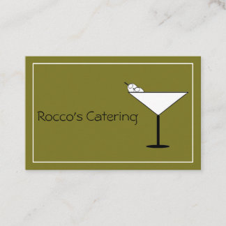 Contemporary Martini Glass Bartender Business Card 名刺