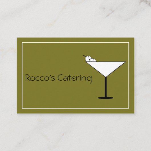 Contemporary Martini Glass Bartender Business Card 名刺 (正面)