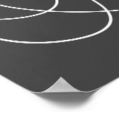 Contemporary Minimalist Abstract Line Black White ポスター (角)