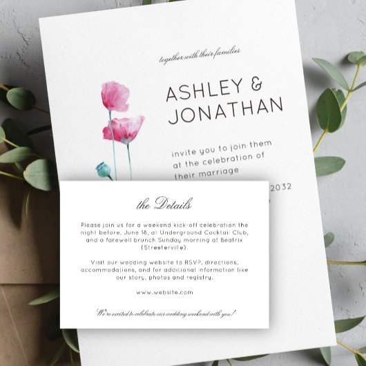 Contemporary Minimalist Wedding Details エンクロージャーカード