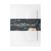 Contemporary Modern Black Floral Wedding 招待状ベリーバンド (正面例)