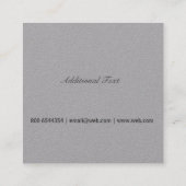 Contemporary Neutral Grey Minimalist Professional スクエア名刺 (裏面)