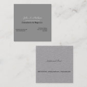 Contemporary Neutral Grey Minimalist Professional スクエア名刺 (正面/裏面)