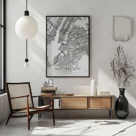 Contemporary New York City Street Map unframed ポスター