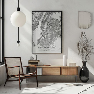 Contemporary New York City Street Map unframed ポスター