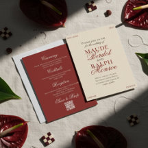 Contemporary Old Money Bold Red Wedding