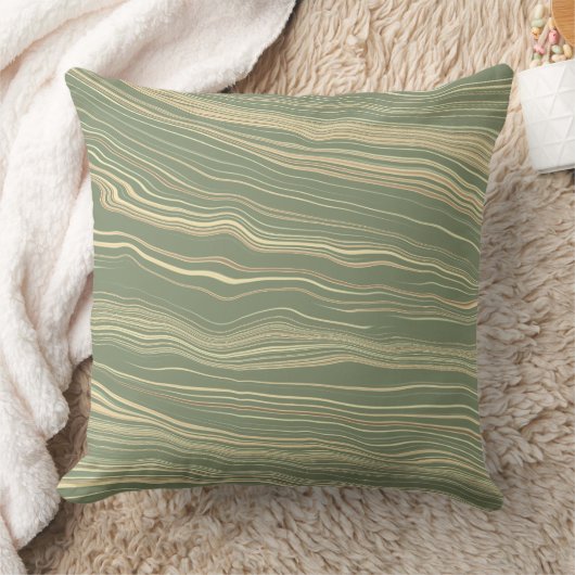 Contemporary Olive Green with Linen Pattern   クッション (ブランケット)