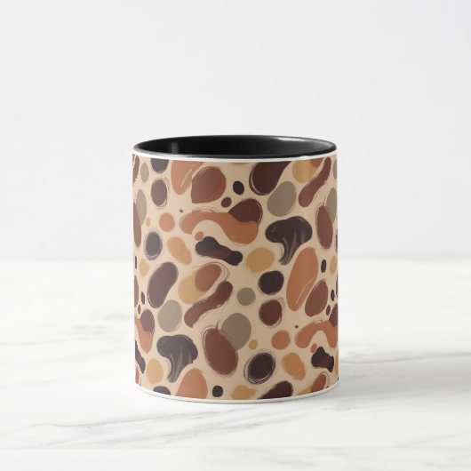 Contemporary Organic Pattern Mug – Earthy Tones マグカップ (中央)