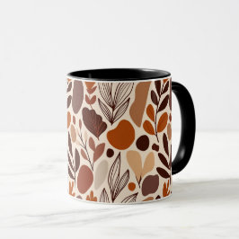 Contemporary Organic Pattern Mug – Earthy Tones マグカップ