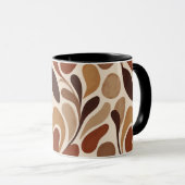 Contemporary Organic Pattern Mug – Earthy Tones マグカップ (正面右)
