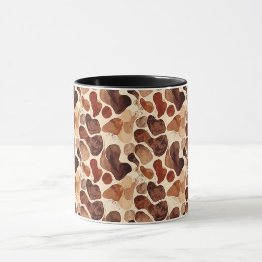 Contemporary Organic Pattern Mug – Earthy Tones マグカップ (中央)