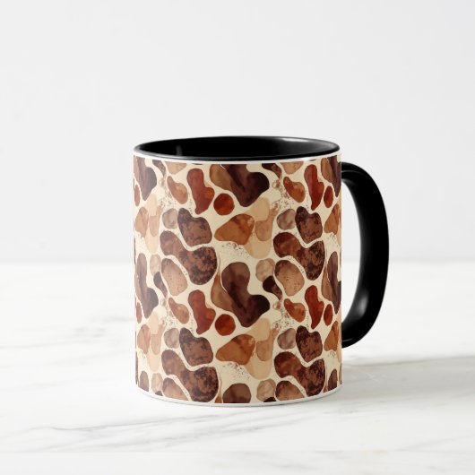 Contemporary Organic Pattern Mug – Earthy Tones マグカップ (正面右)
