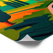 Contemporary Painting of Country Landscape Scenery ポスター (角)