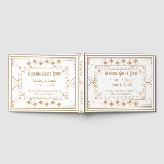 Contemporary Personalized Wedding Guest Book ゲストブック (全面)