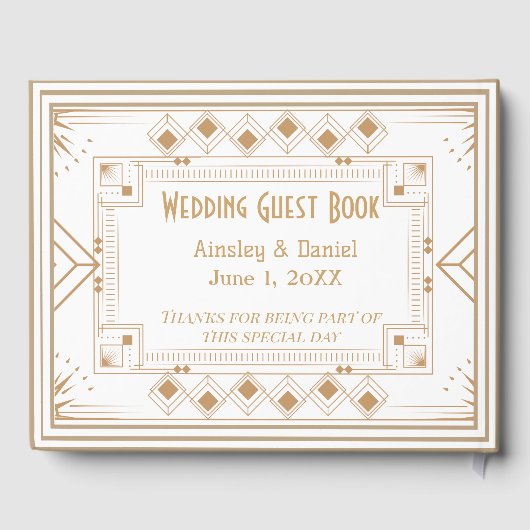 Contemporary Personalized Wedding Guest Book ゲストブック (裏面)
