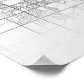 Contemporary Phoenix Arizona Street Map unframed ポスター (角)