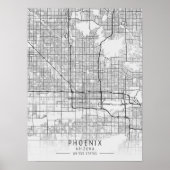 Contemporary Phoenix Arizona Street Map unframed ポスター (正面)