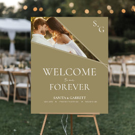 Contemporary Photo Wedding Welcome Sign ポスター