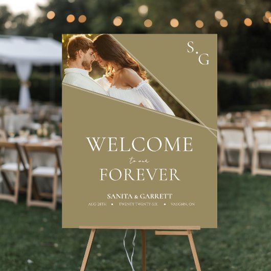 Contemporary Photo Wedding Welcome Sign ポスター